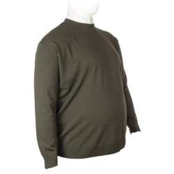 Μπλούζα πλεκτή μονόχρωμη λαιμόκοψη - Dark Olive Green Μπλούζα πλεκτή μονόχρωμη λαιμόκοψη - Dark Olive Green