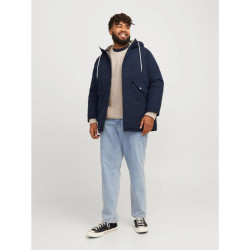 Jack & Jones Loop Parka Jacket - Navy Blazer Jack & Jones Loop Parka Jacket - Navy Blazer