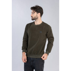 Μπλούζα λαιμόκοψη wool feel με δερμάτινο patch,της Leo Collection - Khaki Μπλούζα λαιμόκοψη wool feel με δερμάτινο patch,της Leo Collection - Khaki