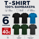 6Pack T-shirt Προσφορά 3+3 - 2Black,2Forest Green,Charcoal,Blue sax 6Pack T-shirt Προσφορά 3+3 - 2Black,2Forest Green,Charcoal,Blue sax