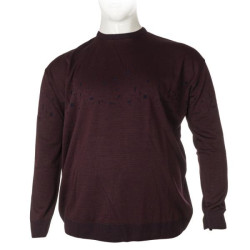 Βαμβακερό jacquard πλεκτό πουλόβερ της Leo Collection - Ruby Wine