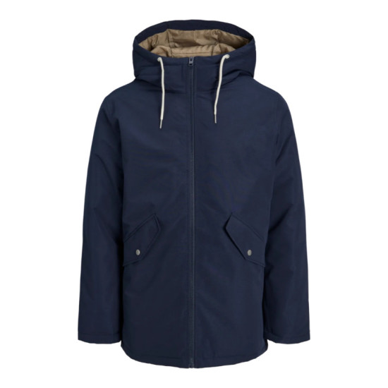 Jack & Jones Loop Parka Jacket - Navy Blazer Jack & Jones Loop Parka Jacket - Navy Blazer