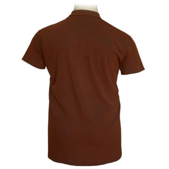 Polo πικέ κοντομάνικο μονόχρωμο - Dark Tan Polo πικέ κοντομάνικο μονόχρωμο - Dark Tan