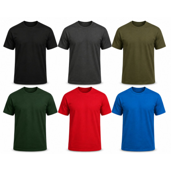 6Pack T-shirt Προσφορά 3+3 - Black,Charcoal,Forest Green,Khaki,Sax,Red 6Pack T-shirt Προσφορά 3+3 - Black,Charcoal,Forest Green,Khaki,Sax,Red
