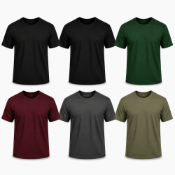 6Pack T-shirt Προσφορά 3+3 - 2Black,Forest Green,Charcoal,Maroon,Khaki