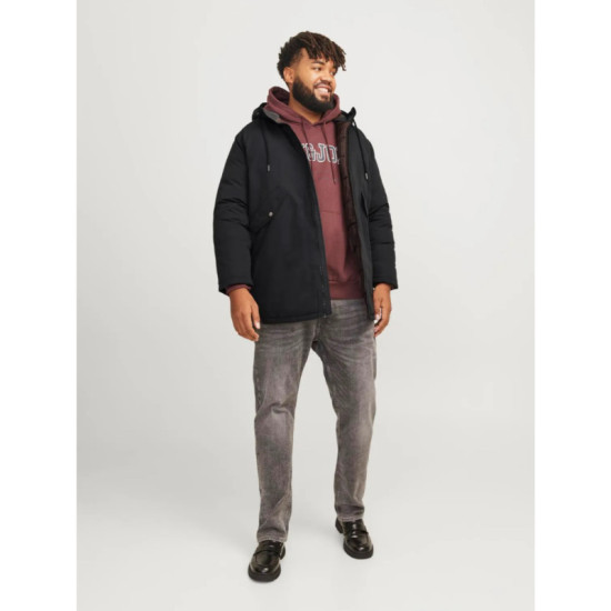 Jack & Jones Loop Parka Jacket - Black Rock Jack & Jones Loop Parka Jacket - Black Rock
