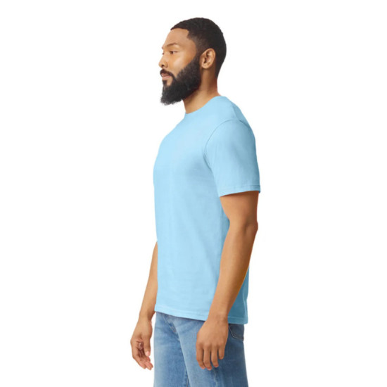 Μονόχρωμο βαμβακερό t-shirt - Light Blue