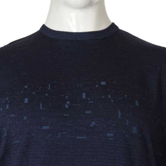 Βαμβακερό jacquard πλεκτό πουλόβερ της Leo Collection - Midnight Sax Blue Βαμβακερό jacquard πλεκτό πουλόβερ της Leo Collection - Midnight Sax Blue