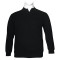 Βαμβακερή μπλούζα Polo wool feel της Leo Collection, με τσέπη στο στήθος - Black