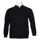 Βαμβακερή μπλούζα Polo wool feel της Leo Collection, με τσέπη στο στήθος - Black