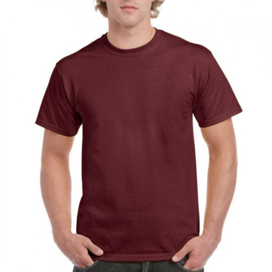 Μονόχρωμο βαμβακερό t-shirt - Maroon