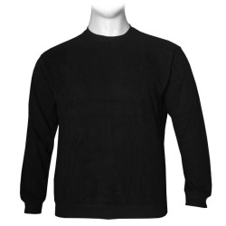 Μακρυμάνικη μπλούζα wool feel με suede λεπτομέρειες,της Leo Collection - Black