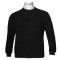 Μακρυμάνικη μπλούζα wool feel με suede λεπτομέρειες,της Leo Collection - Black