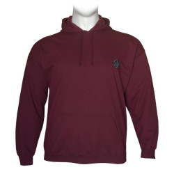 Hoodie φούτερ μονόχρωμο με patch στο στήθος - Maroon Hoodie φούτερ μονόχρωμο με patch στο στήθος - Maroon