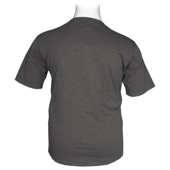 Βαμβακερό t-shirt φλάμα μονόχρωμο τύπου button ve - Ultimate Grey Βαμβακερό t-shirt φλάμα μονόχρωμο τύπου button ve - Ultimate Grey