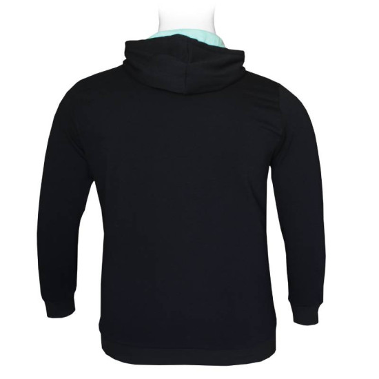Hoodie φούτερ μονόχρωμο με κέντημα στο στήθος - Dark Blue Hoodie φούτερ μονόχρωμο με κέντημα στο στήθος - Dark Blue
