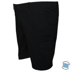 Βερμούδα ελαστική cargo με λάστιχο στο πλάι by L.T.G collection - Black Βερμούδα ελαστική cargo με λάστιχο στο πλάι by L.T.G collection - Black