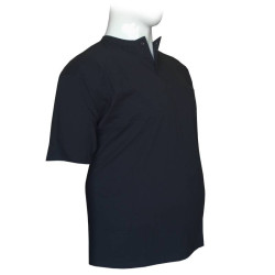 Βαμβακερό μακό μπλουζάκι button ve - Dark Blue Βαμβακερό μακό μπλουζάκι button ve - Dark Blue
