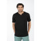 Βαμβακερό t-shirt φλάμα μονόχρωμο τύπου button ve,by LTG - Black