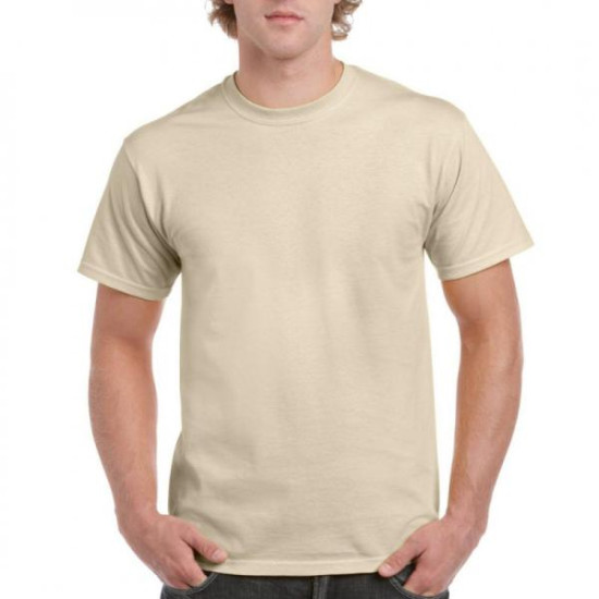 Μονόχρωμο βαμβακερό t-shirt - Sand