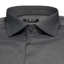 Πουκάμισο Oxford μακρυμάνικο με γιακά τύπου Rex, της Leo Collection - Faded Grey Πουκάμισο Oxford μακρυμάνικο με γιακά τύπου Rex, της Leo Collection - Faded Grey