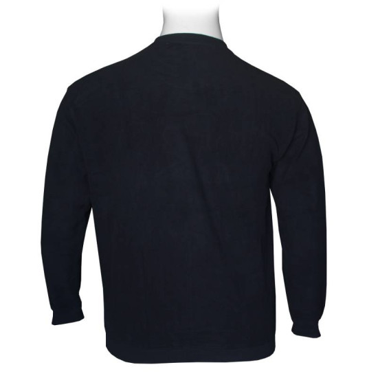 Μακρυμάνικη μπλούζα wool feel με suede λεπτομέρειες,της Leo Collection - Dark Blue Μακρυμάνικη μπλούζα wool feel με suede λεπτομέρειες,της Leo Collection - Dark Blue