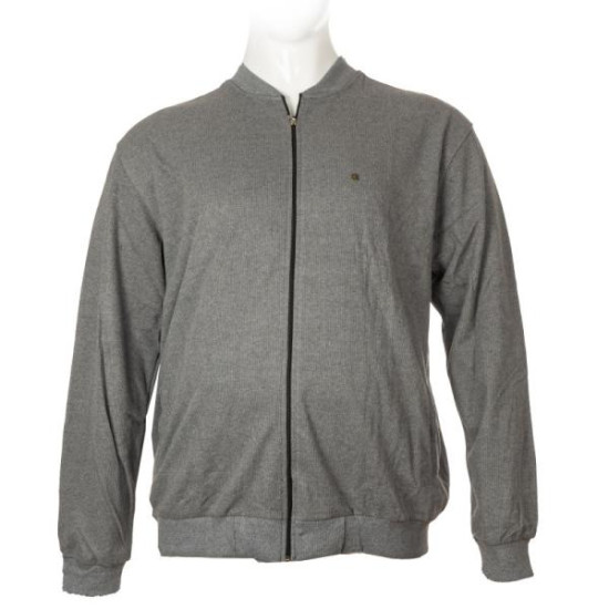 Βαμβακερή ζακέτα wool feel με μεταλλικό patch - Grey Melange Βαμβακερή ζακέτα wool feel με μεταλλικό patch - Grey Melange