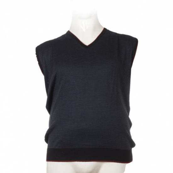 Καζακα πλεκτη ριγε με βε - Black/Indigo Καζακα πλεκτη ριγε με βε - Black/Indigo