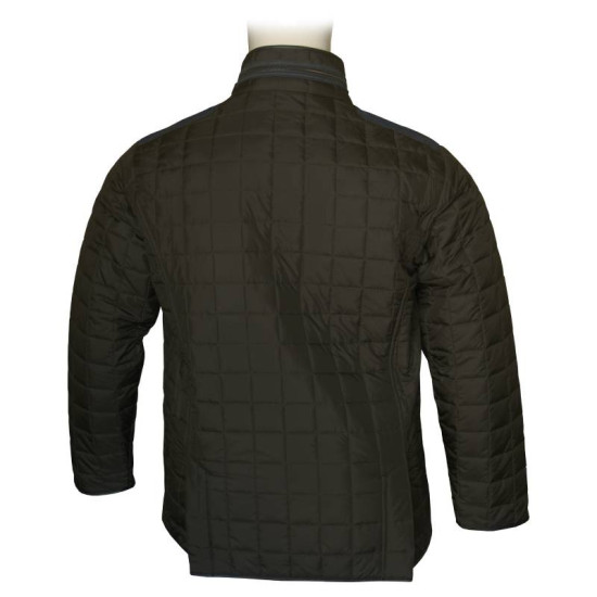 Καπιτονέ Jacket με Denim λεπτομέρειες - Dark Olive Green Καπιτονέ Jacket με Denim λεπτομέρειες - Dark Olive Green