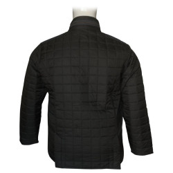 Καπιτονέ Jacket με Denim λεπτομέρειες - Black Καπιτονέ Jacket με Denim λεπτομέρειες - Black