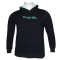 Hoodie φούτερ μονόχρωμο με κέντημα στο στήθος - Dark Blue