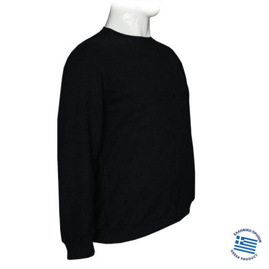 Μπλούζα λαιμόκοψη wool feel της Leo Collection - Black