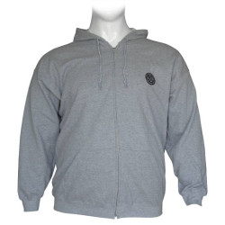 Ζακέτα φούτερ δίκλωνη με κουκούλα και patch - Grey Melange Ζακέτα φούτερ δίκλωνη με κουκούλα και patch - Grey Melange