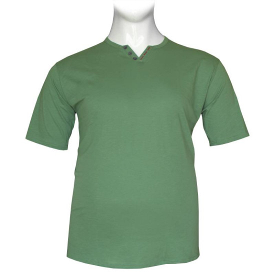 Βαμβακερό t-shirt φλάμα μονόχρωμο τύπου button ve - Highland Βαμβακερό t-shirt φλάμα μονόχρωμο τύπου button ve - Highland