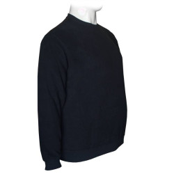 Μακρυμάνικη μπλούζα wool feel με suede λεπτομέρειες,της Leo Collection - Dark Blue Μακρυμάνικη μπλούζα wool feel με suede λεπτομέρειες,της Leo Collection - Dark Blue