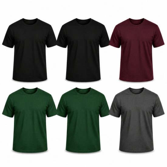6Pack T-shirt Προσφορά 3+3 - 2Black,2Forest Green,Charcoal,Maroon 6Pack T-shirt Προσφορά 3+3 - 2Black,2Forest Green,Charcoal,Maroon