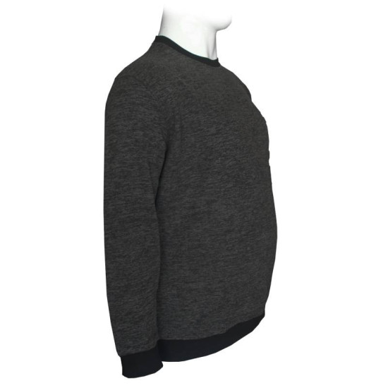 Μακρυμάνικη Μπλούζα Wool Feel με Flock 3D στάμπα της Leo Collection - Black