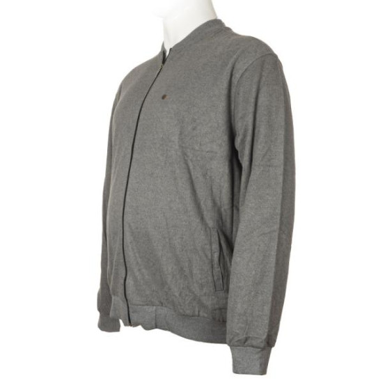 Βαμβακερή ζακέτα wool feel με μεταλλικό patch - Grey Melange Βαμβακερή ζακέτα wool feel με μεταλλικό patch - Grey Melange