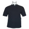 Βαμβακερό μακό μπλουζάκι button ve - Dark Blue