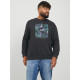 Jack & Jones Silver Lake ,φούτερ μπλούζα με μεταξοτυπία - Black Jack & Jones Silver Lake ,φούτερ μπλούζα με μεταξοτυπία - Black