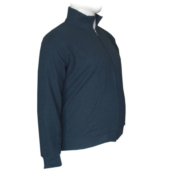 Βαμβακερή ζακέτα wool feel με μεταλλικό patch και γιακά,της Leo Collection - Dark Blue Βαμβακερή ζακέτα wool feel με μεταλλικό patch και γιακά,της Leo Collection - Dark Blue