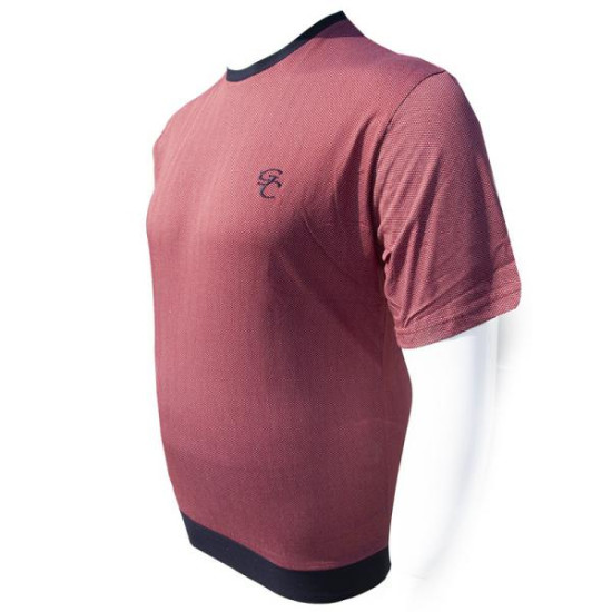 T-shirt μακό βαμβακερό με κέντημα και λάστιχο κάτω - Red T-shirt μακό βαμβακερό με κέντημα και λάστιχο κάτω - Red
