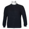 Μακρυμάνικη μπλούζα wool feel με suede λεπτομέρειες,της Leo Collection - Dark Blue