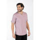 Βαμβακερό t-shirt φλάμα μονόχρωμο τύπου button ve,by LTG - Light Plum Βαμβακερό t-shirt φλάμα μονόχρωμο τύπου button ve,by LTG - Light Plum