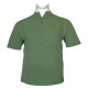Βαμβακερό πικέ μπλουζάκι button neck - Deep Lichen Green Βαμβακερό πικέ μπλουζάκι button neck - Deep Lichen Green