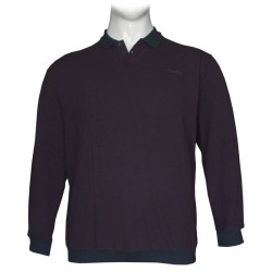 Βαμβακερή μπλούζα Polo wool feel με κέντημα στο στήθος - Twilight Purple