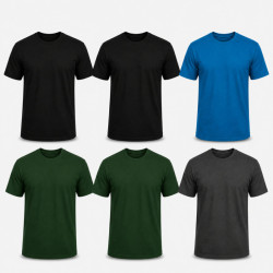 6Pack T-shirt Προσφορά 3+3 - 2Black,2Forest Green,Charcoal,Blue sax 6Pack T-shirt Προσφορά 3+3 - 2Black,2Forest Green,Charcoal,Blue sax