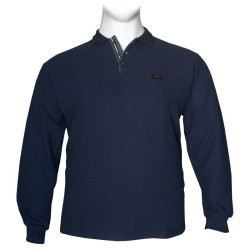 Βαμβακερή Polo wool feel με κέντημα στο στήθος by Leo collection - NAVY BLUE Βαμβακερή Polo wool feel με κέντημα στο στήθος by Leo collection - NAVY BLUE