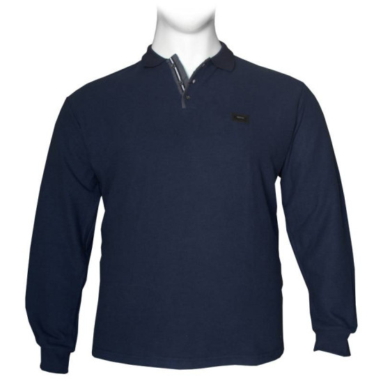 Βαμβακερή Polo wool feel με κέντημα στο στήθος by Leo collection - NAVY BLUE Βαμβακερή Polo wool feel με κέντημα στο στήθος by Leo collection - NAVY BLUE
