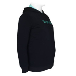 Hoodie φούτερ μονόχρωμο με κέντημα στο στήθος - Dark Blue Hoodie φούτερ μονόχρωμο με κέντημα στο στήθος - Dark Blue